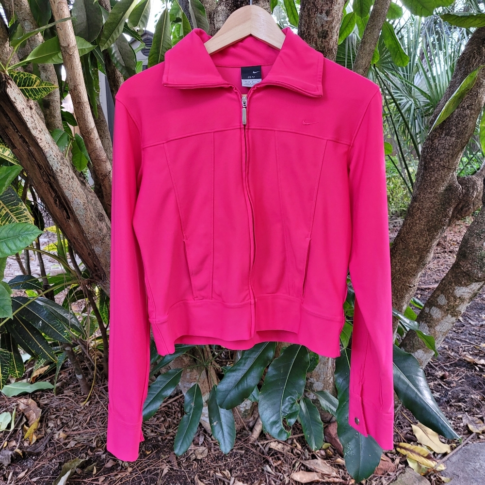 Pink full-zip Nike Dri-fit jacket